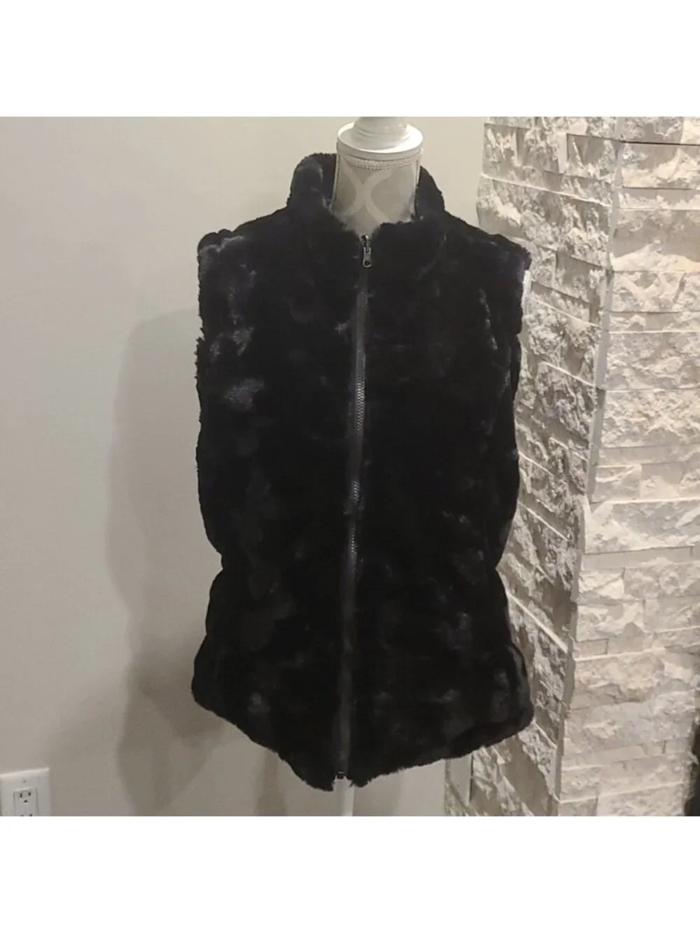 Nicole Miller Black Reversible vest